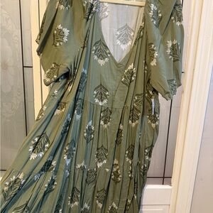 Old Navy Olive Floral Mini Dress